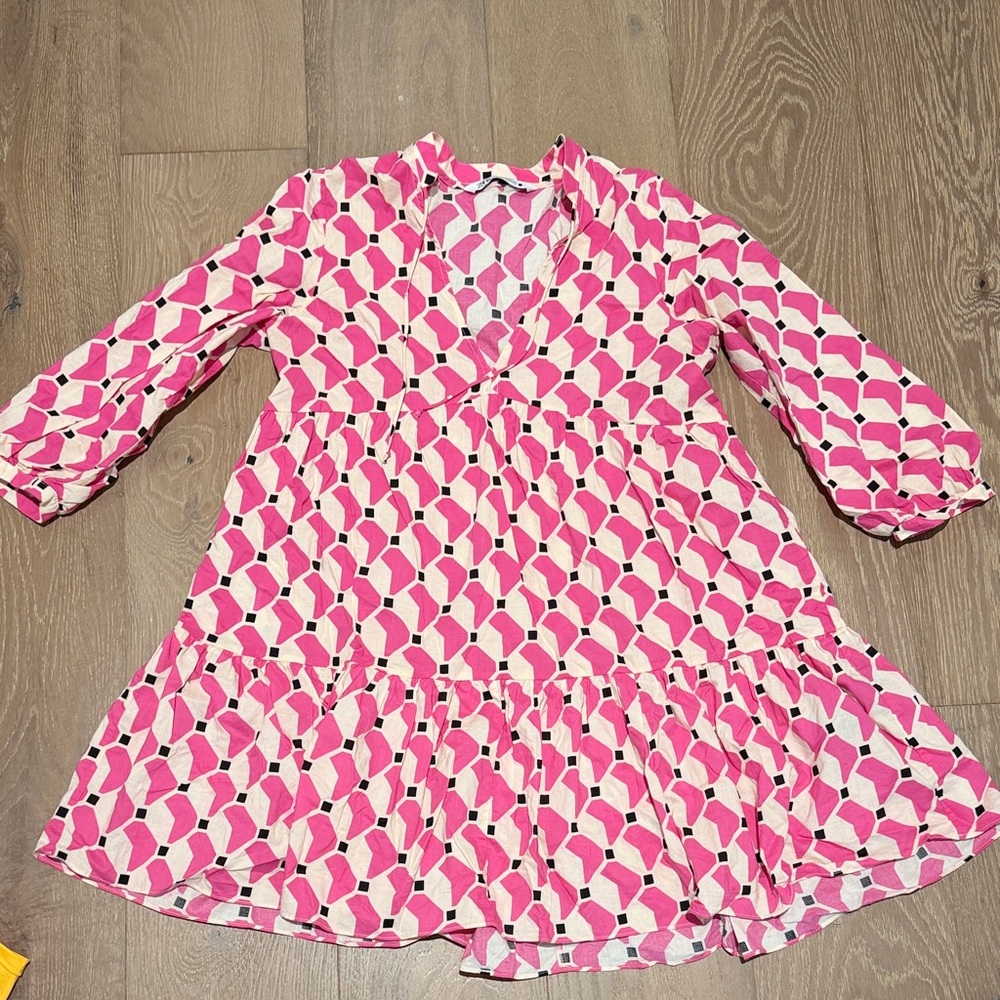 Zara Pink Patterned  Dress